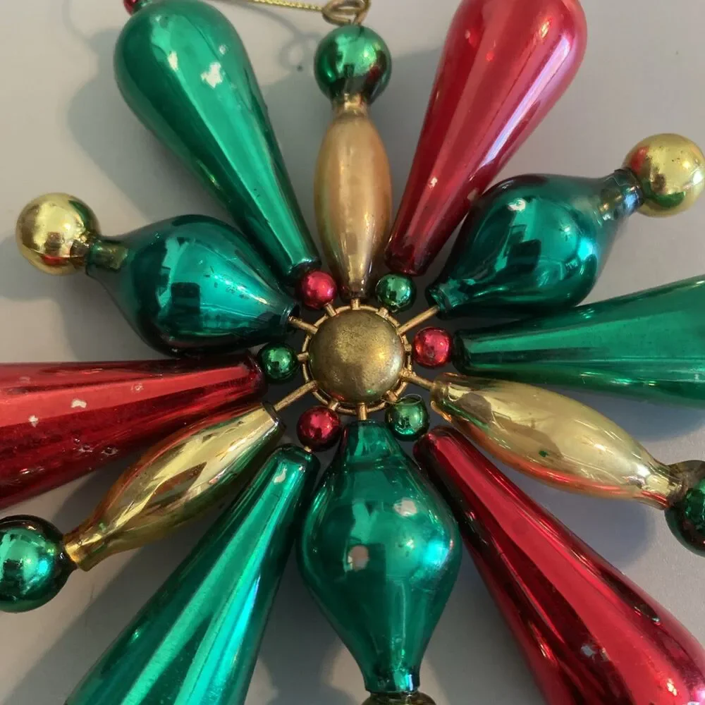 Vintage Christmas Ornament Starburst Snowflake 5.5